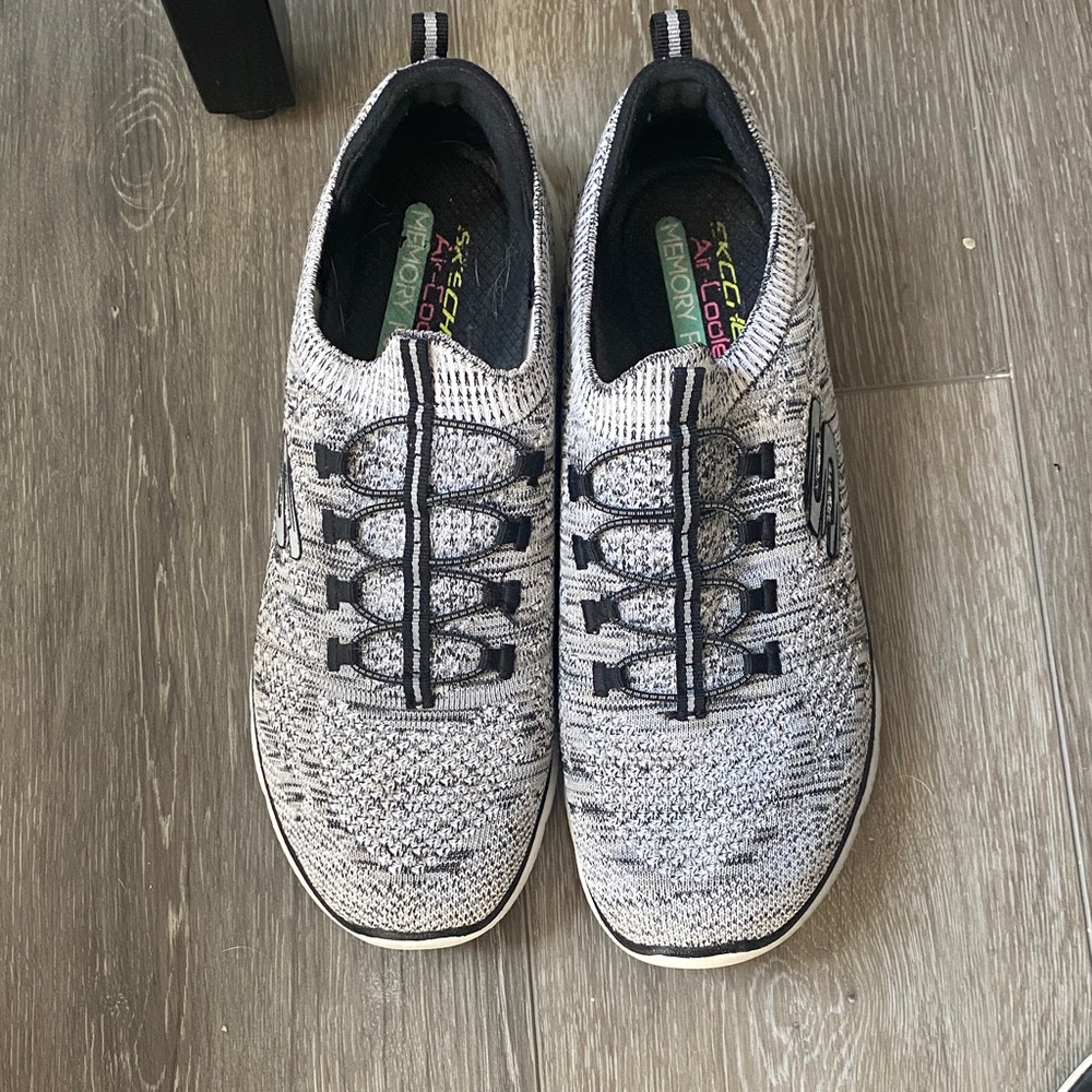 Skechers Black and Gray Knit Sneakers